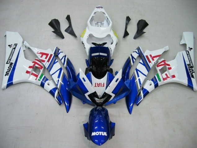 2006-2007 Blue White Motul Red Fiat Yamaha YZF R6 Motorcycle Fairings Kits UK Stores 2006-2007 Blue White Motul Red Fiat Yamaha YZF R6 Motorcycle Fairings Kits UK Stores
