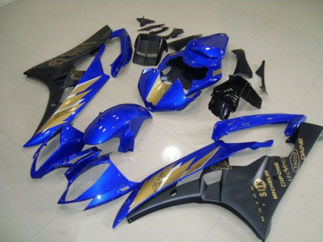 2006-2007 Black Blue with Gold Sticker Yamaha YZF R6 Motorcycle Fairing Kit UK Stores 2006-2007 Black Blue with Gold Sticker Yamaha YZF R6 Motorcycle Fairing Kit UK Stores