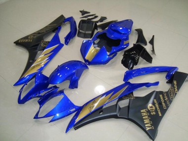 2006-2007 Black Blue with Gold Sticker Yamaha YZF R6 Motorcycle Fairing UK Stores