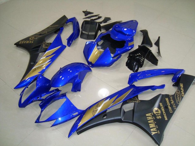 2006-2007 Black Blue with Gold Sticker Yamaha YZF R6 Motorcycle Fairing UK Stores 2006-2007 Black Blue with Gold Sticker Yamaha YZF R6 Motorcycle Fairing UK Stores