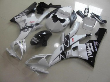 2006-2007 Black White Yamaha YZF R6 Motorcycle Fairing Kits UK Stores