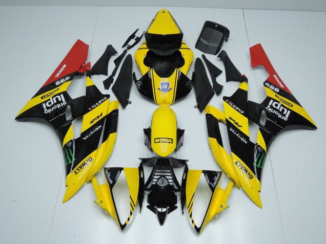 2006-2007 Yellow Black Monster Yamaha YZF R6 Motorcycle Bodywork UK Stores 2006-2007 Yellow Black Monster Yamaha YZF R6 Motorcycle Bodywork UK Stores