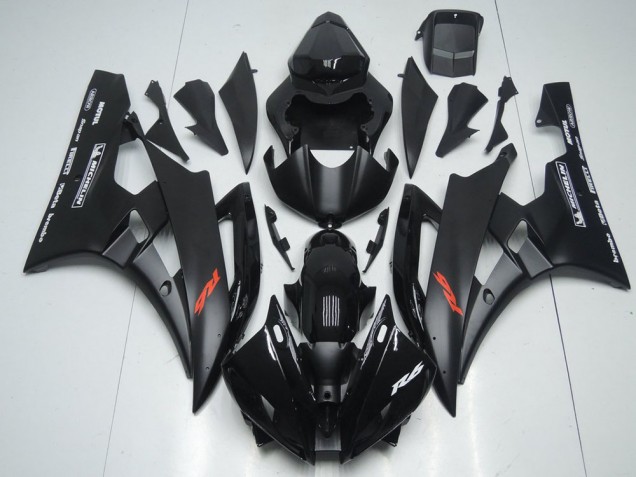 2006-2007 Matte Black and Glossy Black Yamaha YZF R6 Motorbike Fairing Kits UK Stores 2006-2007 Matte Black and Glossy Black Yamaha YZF R6 Motorbike Fairing Kits UK Stores