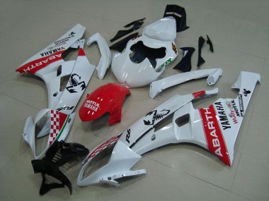 2006-2007 White Red Abarth Yamaha YZF R6 Motorcycle Fairings UK Stores