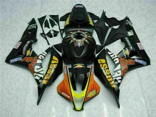 2007-2008 Black Yellow Repsol 46 Honda CBR600RR Motorcycle Bodywork UK Stores 2007-2008 Black Yellow Repsol 46 Honda CBR600RR Motorcycle Bodywork UK Stores