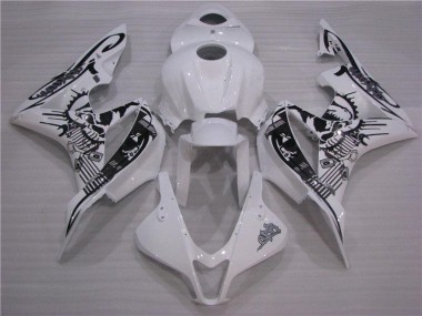 2007-2008 Black White Honda CBR600RR Replacement Motorcycle Fairings UK Stores