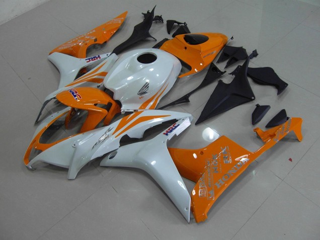 2007-2008 Pearl White Orange Honda CBR600RR Motorcylce Fairings UK Stores