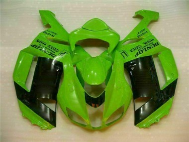 2007-2008 Green Black Dunlop Kawasaki ZX6R Motorbike Fairing Kits UK Stores