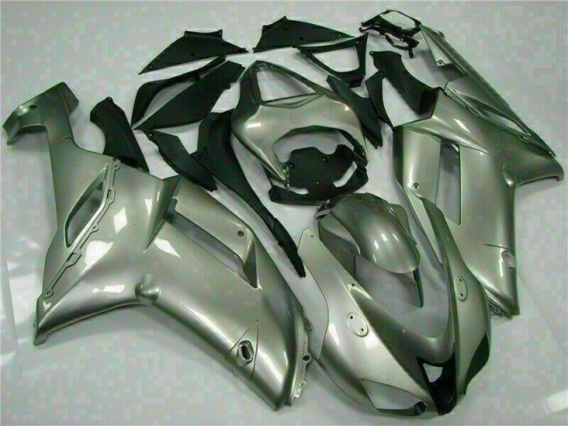 2007-2008 Silver Kawasaki ZX6R Motorcycle Fairings Kits UK Stores 2007-2008 Silver Kawasaki ZX6R Motorcycle Fairings Kits UK Stores