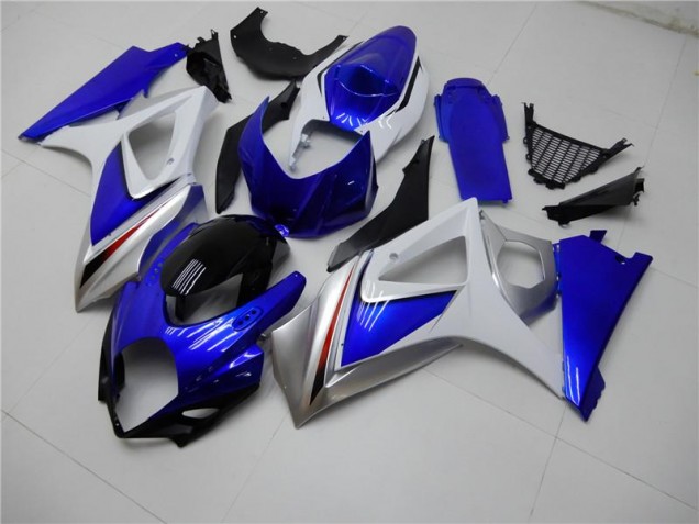 2007-2008 Blue White Suzuki GSXR 1000 K7 Motorcycle Fairings UK Stores 2007-2008 Blue White Suzuki GSXR 1000 K7 Motorcycle Fairings UK Stores