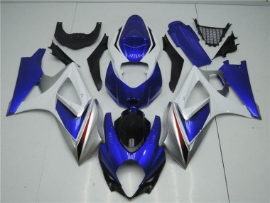 2007-2008 Blue White Suzuki GSXR 1000 K7 Motorcycle Fairings UK Stores