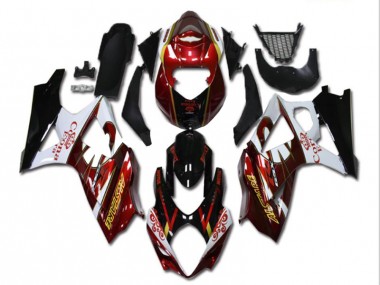 2007-2008 Red White Black Suzuki GSXR 1000 K7 Motorcycle Fairing Kit UK Stores