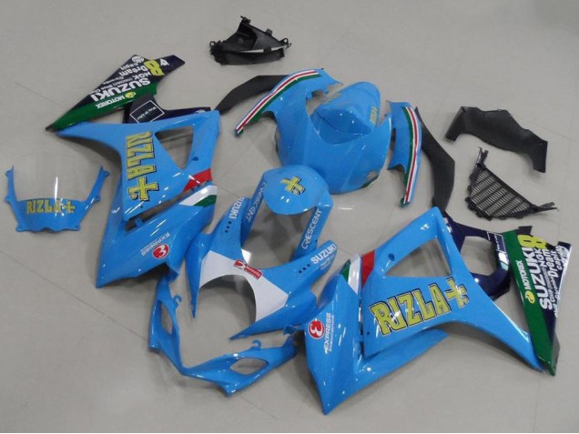 2007-2008 Light Blue Rizla Suzuki GSXR 1000 K7 Motorcycle Fairings Kit UK Stores 2007-2008 Light Blue Rizla Suzuki GSXR 1000 K7 Motorcycle Fairings Kit UK Stores