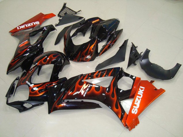 2007-2008 Orange Flame Suzuki GSXR 1000 K7 Motorbike Fairing Kits UK Stores 2007-2008 Orange Flame Suzuki GSXR 1000 K7 Motorbike Fairing Kits UK Stores