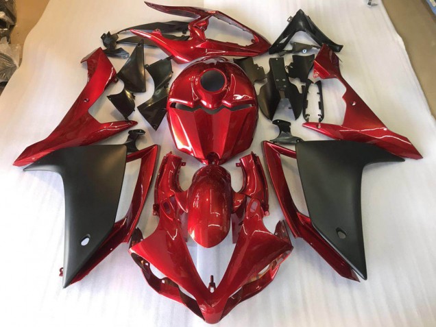 2007-2008 Matte Black Red Yamaha YZF R1 Motorbike Fairing Kits UK Stores