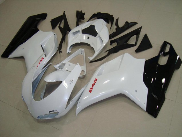 2007-2014 Pearl White Black Ducati 848 1098 1198 Motorcycle Fairing Kits UK Stores 2007-2014 Pearl White Black Ducati 848 1098 1198 Motorcycle Fairing Kits UK Stores