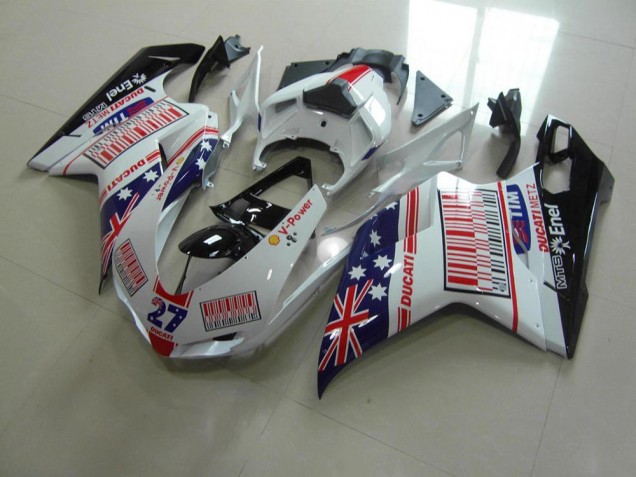 2007-2014 White Blue Red Ducati 848 1098 1198 Bike Fairings UK Stores 2007-2014 White Blue Red Ducati 848 1098 1198 Bike Fairings UK Stores
