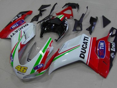 2007-2014 Red White Yellow 46 Ducati 848 1098 1198 Bike Fairings UK Stores