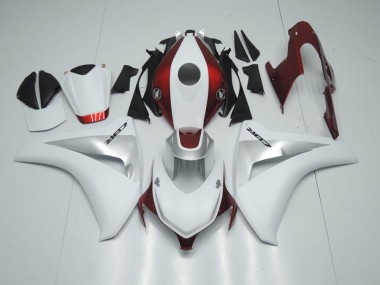 2008-2011 Candy Red White and Silver Honda CBR1000RR Motorcycle Fairing Kits UK Stores