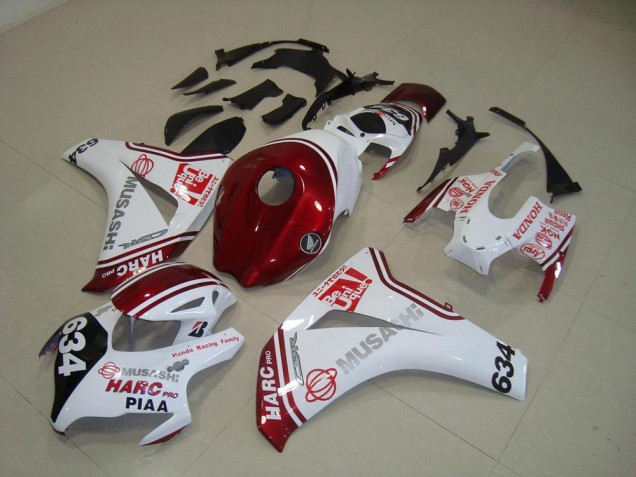 2008-2011 White Red HARC Pro PIAA 634 Honda CBR1000RR Motorcylce Fairings UK Stores