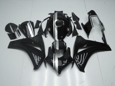 2008-2011 Glossy Black with Silver Stripe Honda CBR1000RR Motorcycle Fairing Kit UK Stores