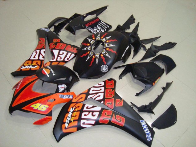 2008-2011 Rossi Matte Black Honda CBR1000RR Motorcycle Replacement Fairings UK Stores 2008-2011 Rossi Matte Black Honda CBR1000RR Motorcycle Replacement Fairings UK Stores
