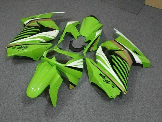 2008-2012 Green White Black Ninja Kawasaki EX250 Replacement Motorcycle Fairings UK Stores 2008-2012 Green White Black Ninja Kawasaki EX250 Replacement Motorcycle Fairings UK Stores