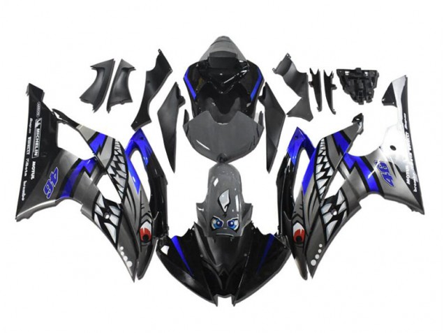2008-2016 Grey Blue Shark Yamaha YZF R6 Motorcycle Fairing Kit UK Stores 2008-2016 Grey Blue Shark Yamaha YZF R6 Motorcycle Fairing Kit UK Stores