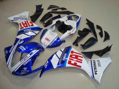 2009-2011 Blue White Fiat Yamaha YZF R1 Replacement Motorcycle Fairings UK Stores