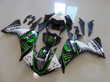 2009-2011 White Green Big Monster Yamaha YZF R1 Motor Fairings UK Stores