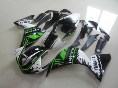 2009-2011 White Green Monster Yamaha YZF R1 Motorcycle Fairings Kit UK Stores
