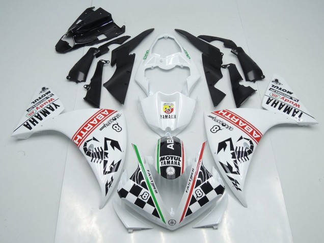 2009-2011 White Black Abrath Yamaha YZF R1 Motorcylce Fairings UK Stores 2009-2011 White Black Abrath Yamaha YZF R1 Motorcylce Fairings UK Stores