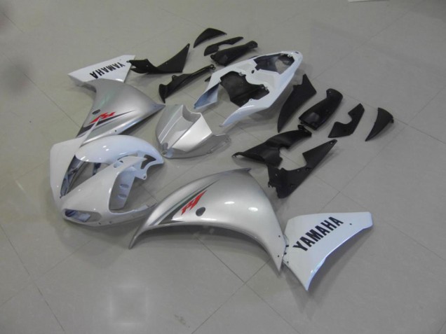 2009-2011 White Silver Yamaha YZF R1 Motorcycle Fairing Kit UK Stores