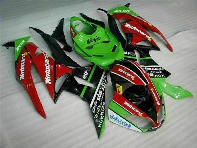 2009-2012 Black Red Green Motorcard Kawasaki ZX6R Motor Fairings UK Stores