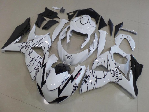 2009-2016 White Corona Race Suzuki GSXR 1000 K9 Motorcycle Fairings Kit UK Stores 2009-2016 White Corona Race Suzuki GSXR 1000 K9 Motorcycle Fairings Kit UK Stores