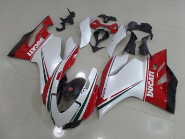 2011-2014 White Red Ducati 1199 Motorcycle Fairing Kits UK Stores