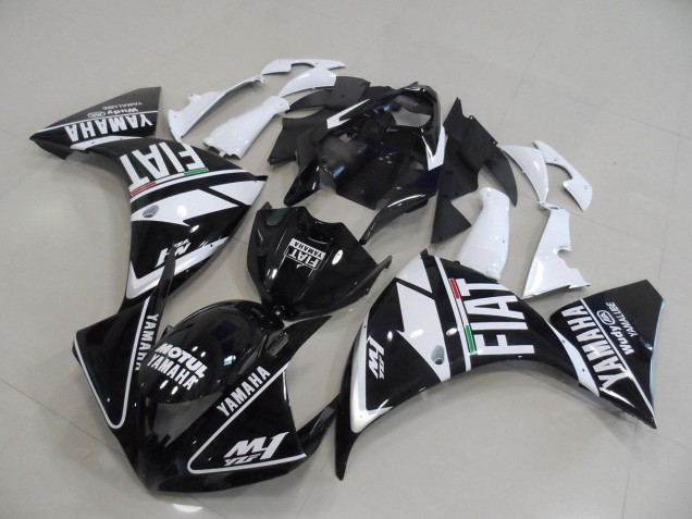 2012-2014 Black White Fiat Yamaha YZF R1 Motorbike Fairings UK Stores 2012-2014 Black White Fiat Yamaha YZF R1 Motorbike Fairings UK Stores
