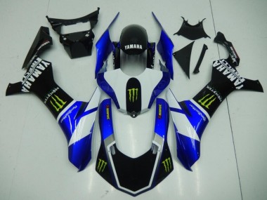 2015-2019 Black Blue Monster Yamaha YZF R1 Moto Fairings UK Stores