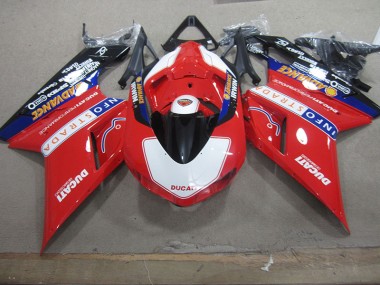 2007-2014 Red White Info Strada Ducati 1098 Motorcyle Fairings UK Stores