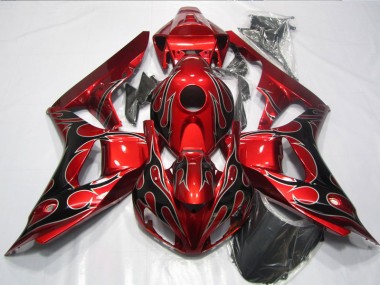 2006-2007 Red Black Flame Honda CBR1000RR Replacement Motorcycle Fairings UK Stores