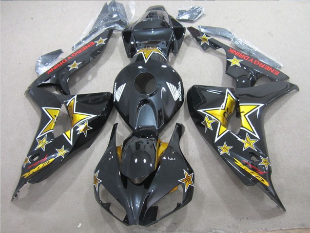 2006-2007 Black Yellow ENERGY DRINK Honda CBR1000RR Bike Fairing UK Stores