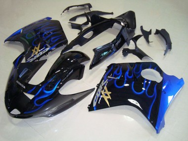 1996-2007 Black Blue Flame Honda CBR1100XX Blackbird Bike Fairing UK Stores
