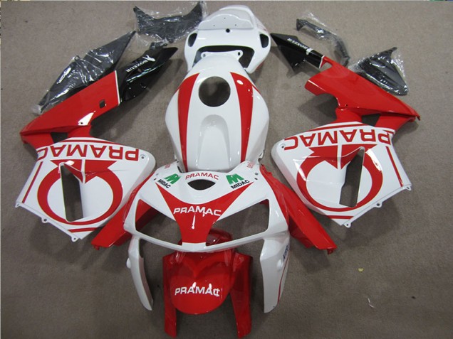 2005-2006 Red White PRAMAC Honda CBR600RR Bike Fairing Kit UK Stores
