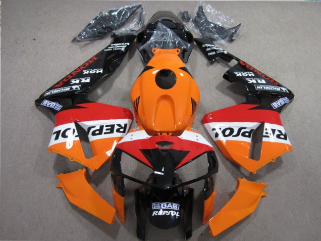 2005-2006 Orange Red Black Repsol Honda CBR600RR Motorbike Fairing Kits UK Stores 2005-2006 Orange Red Black Repsol Honda CBR600RR Motorbike Fairing Kits UK Stores