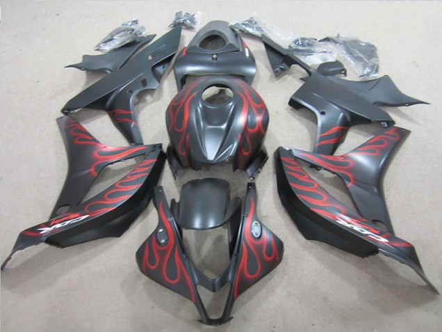 2007-2008 Black with Red Flame Honda CBR600RR Motorcylce Fairings UK Stores 2007-2008 Black with Red Flame Honda CBR600RR Motorcylce Fairings UK Stores