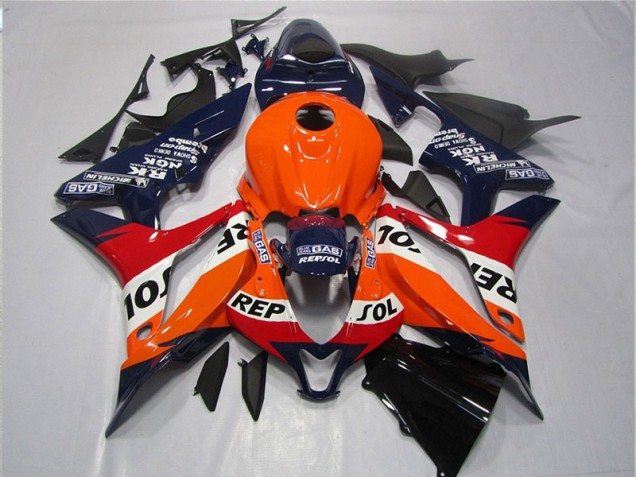 2007-2008 Orange Blue Black Repsol Honda CBR600RR Motorcycle Fairings UK Stores 2007-2008 Orange Blue Black Repsol Honda CBR600RR Motorcycle Fairings UK Stores