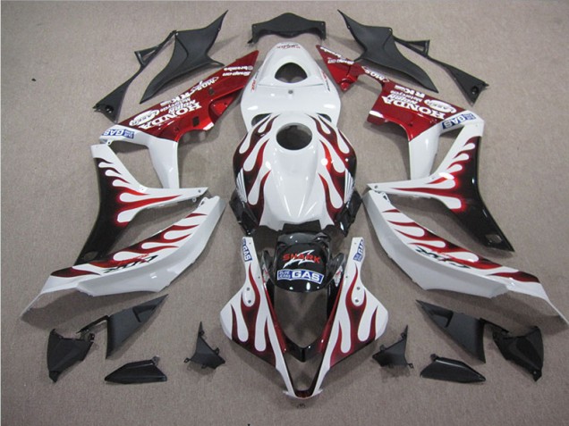 2007-2008 White Red Flame SHARK Honda CBR600RR Replacement Motorcycle Fairings UK Stores