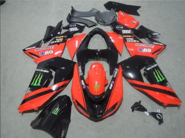 2006-2007 Black Red Touch4 Monster Kawasaki ZX10R Motorbike Fairing UK Stores