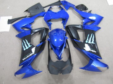 2008-2010 Black Blue Monster Kawasaki ZX10R Bike Fairing UK Stores