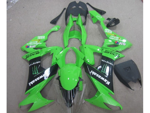 2008-2010 Green Black Monster Kawasaki ZX10R Motor Bike Fairings UK Stores 2008-2010 Green Black Monster Kawasaki ZX10R Motor Bike Fairings UK Stores